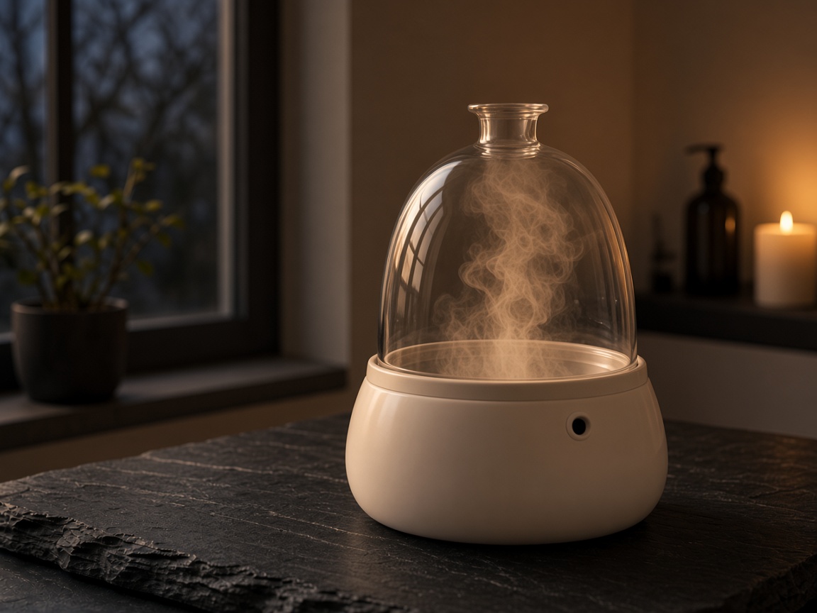 Inhalateur de vapeur allumé le soir